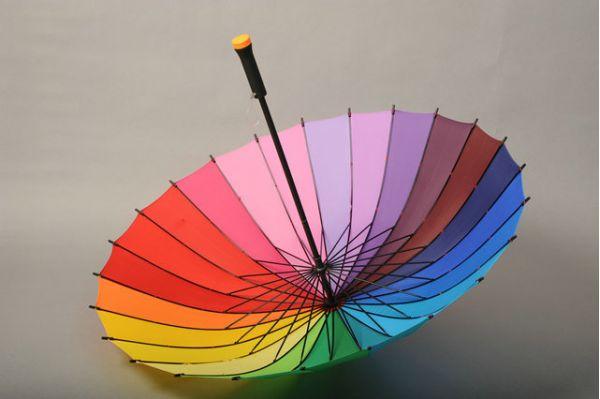 【图】淘宝热卖彩虹渐变色直折伞24骨,工厂供货可印logo